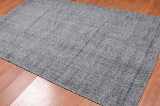 4'11" x 8'2" Handmade Modern 100% Wool flatweave Area Rug Gray