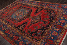 7'5" x 11'1" Hand Knotted Viss Wool Traditional Oriental Area Rug Burnt Orange