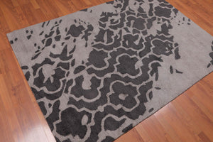 4'8" x 6'7" Handmade Loop & Cut textured pile Area Rug Modern Tan