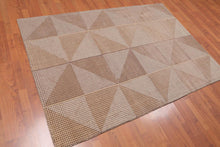 4'7x6'8 Hand Tufted Wool Loop N Cut PileGeometric Pattern Oriental Area Rug Beige, Brown Color - Oriental Rug Of Houston