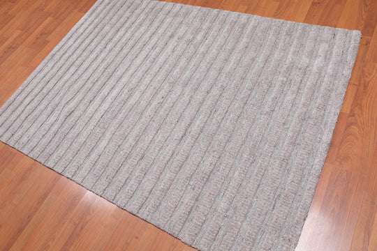 4'9" x 6’7" Handmade High Low Loop & Cut Pile 100% Wool Area rug Oatmeal