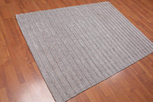 4'9" x 6’7" Handmade High Low Loop & Cut Pile 100% Wool Area rug Oatmeal
