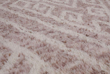 4'9" x 6’7" Handmade Moroccan Shag contemporary 100% Wool Area rug Beige - Oriental Rug Of Houston