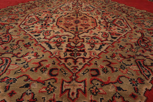 8'10" x 11'8" Hand Knotted 100% Wool Turkish Ferahan Oriental Area Rug Orange