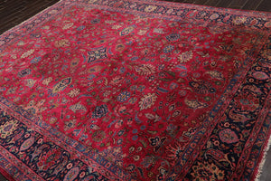 9' x 11'5" Hand Knotted 100% Wool Antique Saroukk 250KPSI Oriental Area Rug Rose - Oriental Rug Of Houston