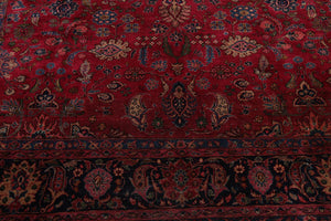 9' x 11'5" Hand Knotted 100% Wool Antique Saroukk 250KPSI Oriental Area Rug Rose - Oriental Rug Of Houston