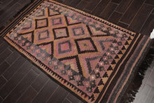 3'8"x7' Rust Rose Brown, Grey, Multi Color Hand Woven Persian Oriental Area Rug Wool Traditional Oriental Rug