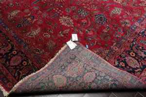 9' x 11'5" Hand Knotted 100% Wool Antique Saroukk 250KPSI Oriental Area Rug Rose - Oriental Rug Of Houston