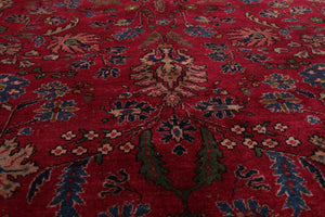 9' x 11'5" Hand Knotted 100% Wool Antique Saroukk 250KPSI Oriental Area Rug Rose - Oriental Rug Of Houston