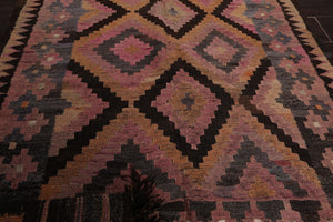 3'8" x 7' Hand Woven Vintage Afghani Kilim Traditional Oriental Area Rug Rust