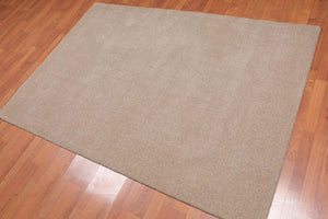 4'7" x 6’7" Handmade Loop & cut Pile 100% Wool Area rug Modern Tan