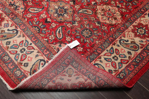 8'10" x 11'7" Hand Knotted 100% Wool Traditional Mahal Oriental Area Rug Red - Oriental Rug Of Houston