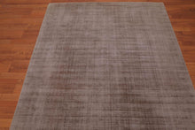 4'7" x 6’7" Handmade Loop & cut textured Pile Bamboo silk Area rug Modern Suede - Oriental Rug Of Houston