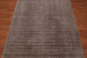 4'7" x 6’7" Handmade Loop & cut textured Pile Bamboo silk Area rug Modern Suede - Oriental Rug Of Houston