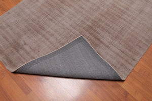 4'7" x 6’7" Handmade Loop & cut textured Pile Bamboo silk Area rug Modern Suede