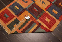 4' x 6'4" Hand Woven 100% Wool Contemporary Southwestern Kilim Area Rug Rust - Oriental Rug Of Houston