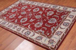 5' x 8' Handmade 100% Wool Traditional Oriental Area rug Traditional Maroon - Oriental Rug Of Houston