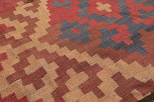 5'5" x 11' Vintage Hand Woven Southwestern Kilim Oriental Area Rug Runner Rust