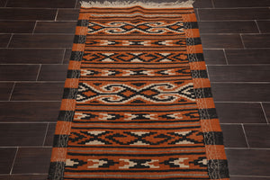 3'3"x6'3" Oriental Area Rug Hand Woven Wool Traditional Turkish Kilim Southwestern