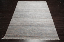 8x10 Cream, Gray Hand Knotted Grass 100% Wool Modern & Contemporary Oriental Area Rug