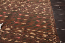3'9” x 6'7" Vintage Hand-Woven Southwestern Afghan Kilim Oriental Area Rug Brown - Oriental Rug Of Houston