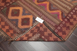 4'8"x10'6" Vintage Hand-Woven Turkish Kilim Southwestern Oriental Area Rug Rust - Oriental Rug Of Houston