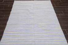 5' x 8' Hand Woven Wool Reversible Dhurry Flatweave Area Rug Traditional Off White