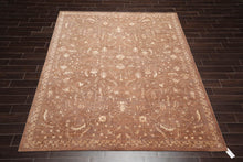 7'1" x 9' 100% New Zealand Wool Transitional Oriental Area Rug Brown