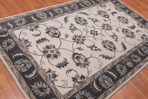 5' x 8' Handmade Floral 100% Wool Traditional Oriental Area rug Beige - Oriental Rug Of Houston