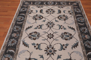 5' x 8' Handmade Floral 100% Wool Traditional Oriental Area rug Beige