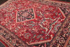 6'11'' x 10'3'' Antique Hand Knotted 100% Wool Sultanabad Oriental Area Rug Red