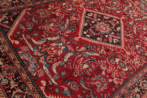 6'11'' x 10'3'' Antique Hand Knotted 100% Wool Sultanabad Oriental Area Rug Red - Oriental Rug Of Houston