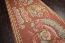 French Aubusson Hand Woven 100% Wool Traditional Scrolls Area Rug Rose 6' x 12' - Oriental Rug Of Houston