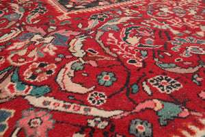 6'11'' x 10'3'' Antique Hand Knotted 100% Wool Sultanabad Oriental Area Rug Red
