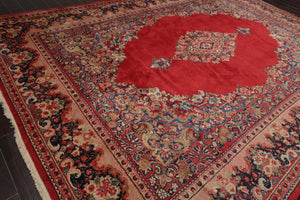 10'3"x 13'9" Vintage Mahal Hand Knotted Wool Traditional Oriental Area Rug Coral - Oriental Rug Of Houston