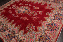 9'8" x 13'2" Vintage Kermaan Hand Knotted 250 KPSI 100% Wool Area Rug Cranberry - Oriental Rug Of Houston