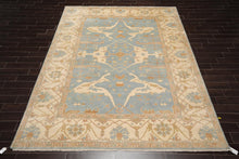 8'11''x 11'9'' Hand Knotted 100% Wool Oushak Traditional Muted Area Rug Blue