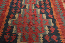 Antique Kilim Runner Hand Woven Wool Authentic Southwestern Area Rug 4' x 9'6” - Oriental Rug Of Houston