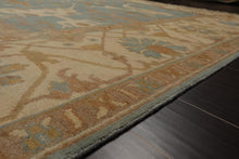 8'11''x 11'9'' Hand Knotted 100% Wool Oushak Traditional Muted Area Rug Blue