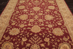 8' x 10' Hand Knotted Traditional Agra 100% Wool Area Rug Burgundy