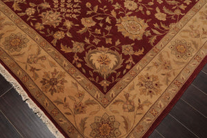 8' x 10' Hand Knotted Traditional Agra 100% Wool Area Rug Burgundy - Oriental Rug Of Houston