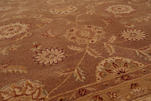 7'9" x 9'9" Handmade Heritage HE09 Olive Wool Area Rug Light Brown