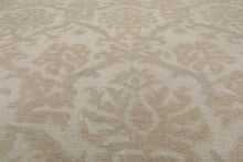 9'1'' x 12'1'' Hand Knotted 100% Wool Damask Afghan Area Rug Gray Tone on Tone - Oriental Rug Of Houston