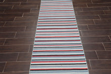 2'6" x 8' Hand woven Reversible Dhurry Traditional Oriental Area Rug Runner Blue - Oriental Rug Of Houston