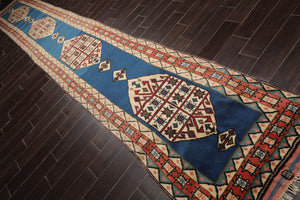Turkish Vintage Hand Knotted Southwestern Runner Wool Area Rug 3' x 19'3" - Oriental Rug Of Houston
