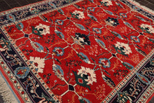 7'x 8'10'' look Hand Knotted Wool Arts & Craft Area Rug Orangy Red