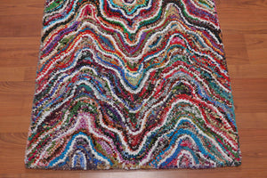 Multi Sizes Multi Color Hand Tufted Cotton Abstract Oriental Area Rug - Oriental Rug Of Houston