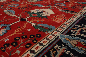 7'x 8'10'' look Hand Knotted Wool Arts & Craft Area Rug Orangy Red - Oriental Rug Of Houston