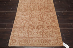 4' x 6' Hand Knotted 100% Wool Traditional Oriental Area Rug Tan