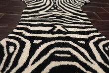 Zebra Handmade 100% Wool Novelty/Animal Oriental Area Rug Black 3'x5' - Oriental Rug Of Houston